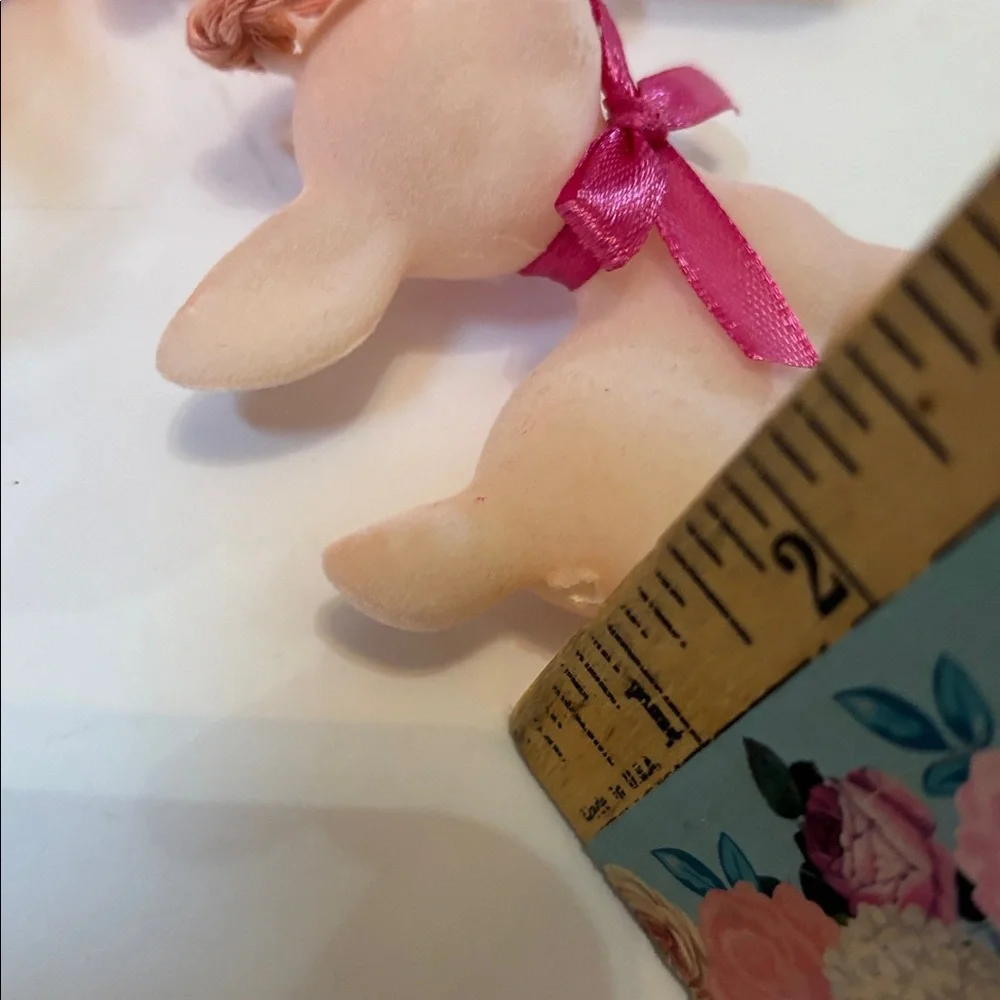 Flocked Deer Garland Peachy Pink Deer  Garlands Set of 3 Velvet Fawn Garland NWT